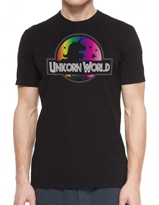 Unicorn World T-Shirt Jurassic Park Spoof Unisex Men's Comedy T-Shirt