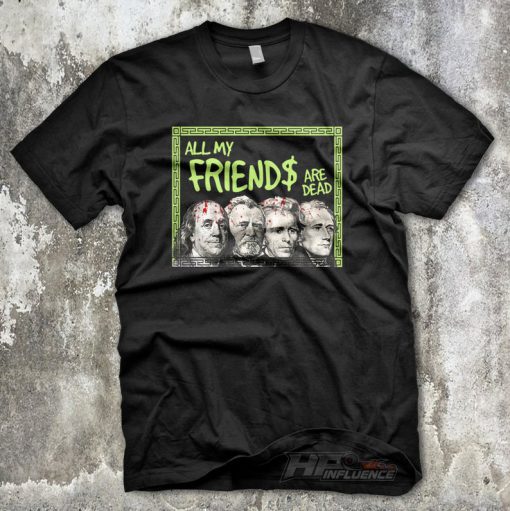 YeezReel 350 DEAD FRIENDS Black T-Shirt