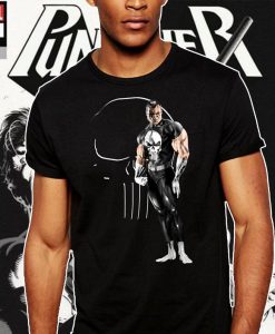 Punisher Marvel Bodybuilding Pose T Shirt Fitted