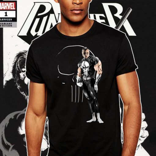 Punisher Marvel Bodybuilding Pose T Shirt Fitted