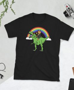 Yorkshire Terrier Riding T-Rex Dinosaur T-Shirt