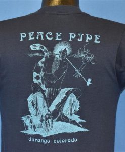 70s Peace Pipe Rocky Mountain High CO t-shirt Back