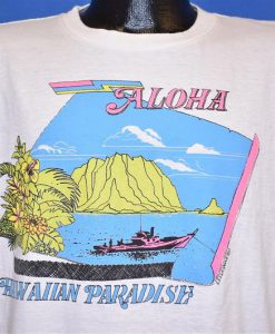 80s Aloha Hawaiian Paradise Hibiscus Tourist t-shirt