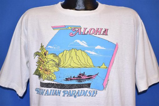 80s Aloha Hawaiian Paradise Hibiscus Tourist t-shirt