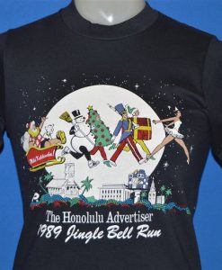 80s Honolulu Jingle Bell Run Santa's Sleigh t-shirt