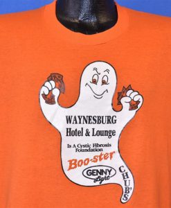 80s Waynesburg Hotel Lounge Genny Light Beer Boos-ster Chub's Cartoon Ghost t-shirt