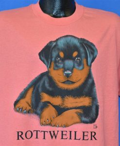 90s Rottweiler Puppy Cute Drawing Adorable Dog Cartoon t-shirt