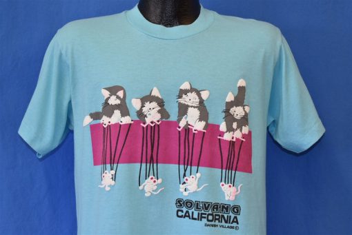 90s Solvang California Danish Village Cute Kitten Cat Cartoon Puppets t-shirt