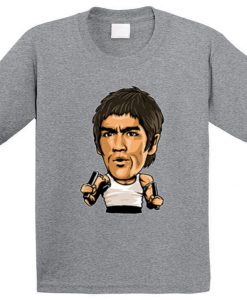 Bruce Lee Nunchucks With White Tank T Shirt