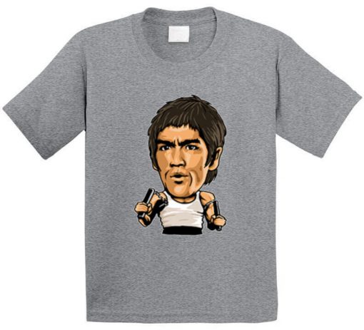 Bruce Lee Nunchucks With White Tank T Shirt