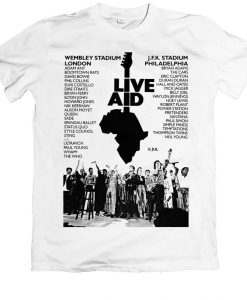 Live Aid Queen Freddie Mercury Bohemian The Who David Rhapsody Bowie Unisex T Shirt