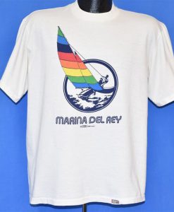 80s Marina Del Rey Rainbow Crazy Shirts Catamaran Sailboat Hawaii t-shirt