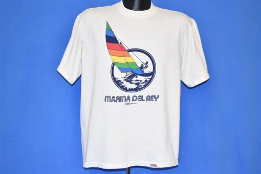 80s Marina Del Rey Rainbow Crazy Shirts Catamaran Sailboat Hawaii t-shirt