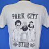 80s Park City Utah Miner Hippie Cartoon Skiing Distressed t-shirt Back