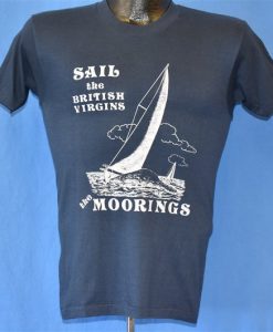 80s Sail the British Virgins Sailing Moorings Island t-shirt