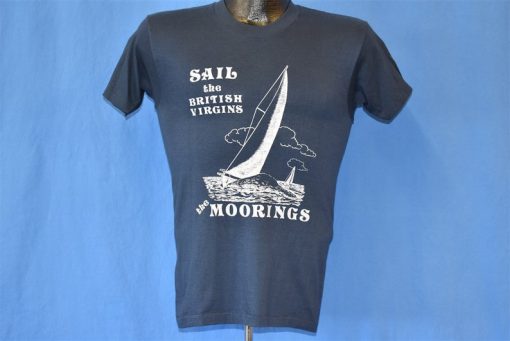 80s Sail the British Virgins Sailing Moorings Island t-shirt