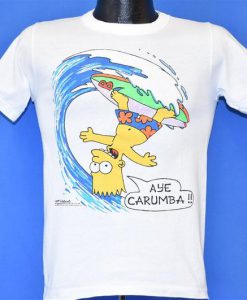 90s Bart Simpson Aye Carumba Surfing t-shirt