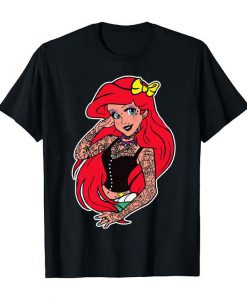 Ariel With Tattoos Mermaid Grunge Vintage Retro Piercings Art Cool Fantasy Cartoon T Shirts