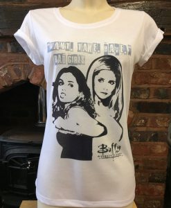 Buffy the Vampire Slayer - White T-Shirt - Buffy and Faith. Men's & Women's all sizes