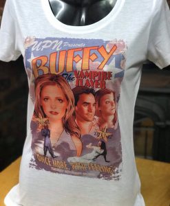 Buffy the Vampire Slayer - White T-Shirt. Men's & Women's all sizes. Once more with feeling. Sarah Michelle gellar.