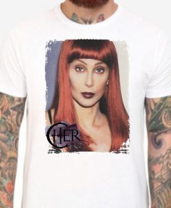 Cher T Shirt - white. Retro 90's. mens & womens all sizes. Music tour.