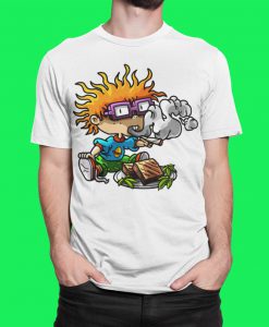 Chuckie Finster Rugrats Cartoon Smoking T Shirt Unisex