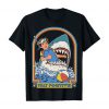 Funny Stay Positive Shark Attack Retro Comedy T Shirts