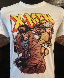 Gambit and Rogue - White T-Shirt. X-Men Animated. Male & Female all sizes