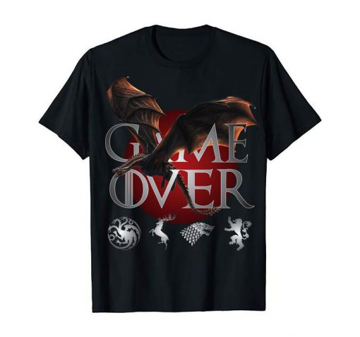 Game Over Fantasy Dragon Fire Cool King & Queen Of Thrones Is Coming Cool For Summer Or Winter T-Shirts