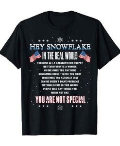 Hey Snowflake Not Special Protest Political Statement USA Military Service Freedom Army Hero Gift T-Shirts