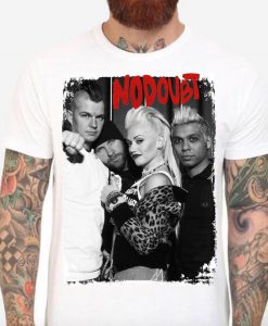 No Doubt - White T Shirt! Gwen Stefani, Tony Kanal, Adrian Young, Tom Dumont. 90s. Men's & Women's all sizes