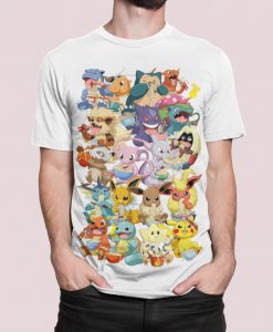 Pokemon Eating Ramen Complete Collage Custom T Shirt Unisex