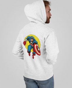 Retro Premium Pullover Hoodie Unofficial American Super Hero Inspired by Vintage Comic Back