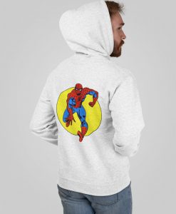 Retro Premium Pullover Hoodie Unofficial Spider Super Hero Inspired by Vintage Comic Back