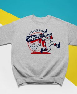 Retro Pullover Sweatshirt Unofficial Flying with The Angels Vintage Aesthetic