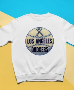 Retro Pullover Sweatshirt Unofficial Los Angeles Dodgers Vintage Aesthetic Blue Badge