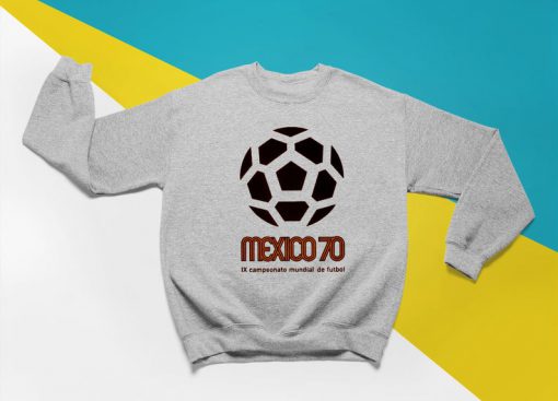 Retro Pullover Sweatshirt Unofficial Mexico 70 Mundial Futbol Soccer Vintage Aesthetic Badge