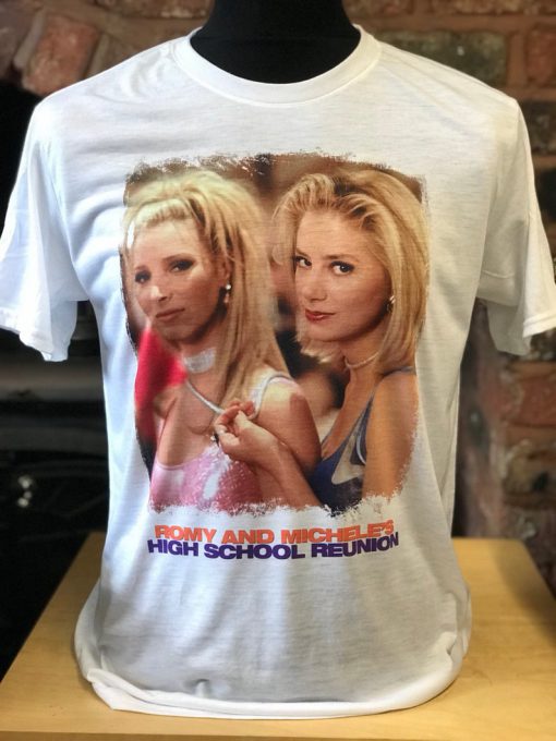 Romy and Michele's high school reunion - White T-Shirt. Men's & Women's all sizes. 90's Lisa Kudrow