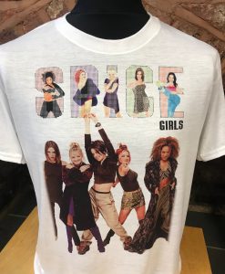 Spice Girls - White T Shirt! 90's, Spiceworld, Geri, Victoria, Emma, Mel B, Mel C. Men's & Women's all sizes. 2 become 1