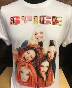 Spice Girls - White T Shirt! 90's, Spiceworld, Geri, Victoria, Emma, Mel B, Mel C. Men's & Women's all sizes.