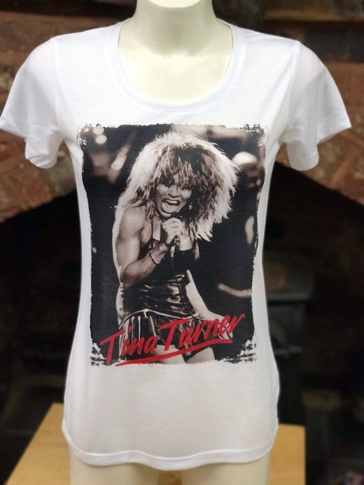 Tina Turner T Shirt - white. Retro 80's mens & womens all sizes. Music tour