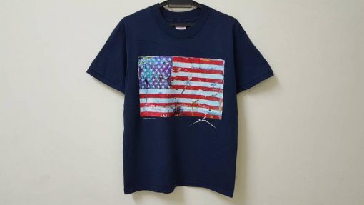 Vintage 80s 1988 SABER saber-art L.A. california american graffiti artist american flag impressions made in usa single stitch rare art tee