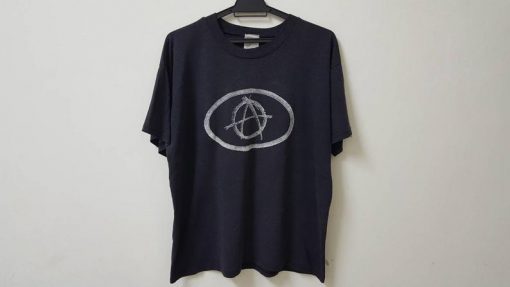 Vintage 80s 90s ANARCHY ANARCHIST anarchism symbol logo t shirt punk anarcho style t shirt