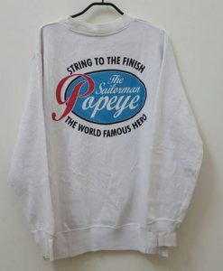 Vintage 90s Popeye character no.1 rare nice design back sweatshirt