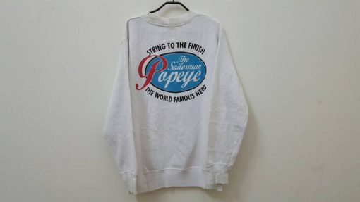 Vintage 90s Popeye character no.1 rare nice design back sweatshirt