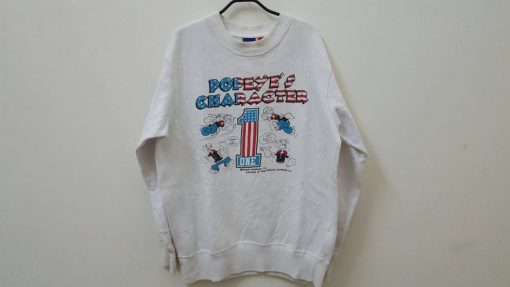 Vintage 90s Popeye character no.1 rare nice design front sweatshirt