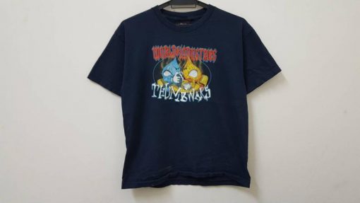 Vintage 90s WORLD INDUSTRIES skateboard thumbwars rare tshirt