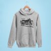 Vintage Black Widow Vincent Retro Motorcycle Illustration Pullover Hoodie