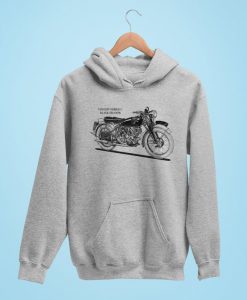 Vintage Black Widow Vincent Retro Motorcycle Illustration Pullover Hoodie