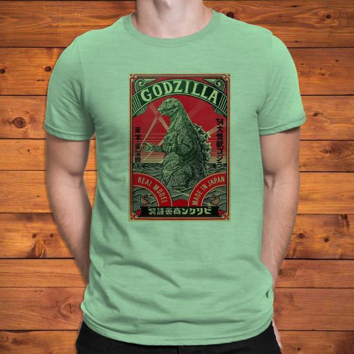 Vintage Style Godzilla Inspired by Japanese Poster Retro Tee